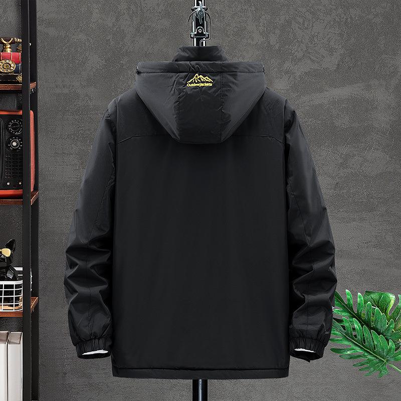 Casual Men's Cotton Jacket Hooded Windproof Winter Daily