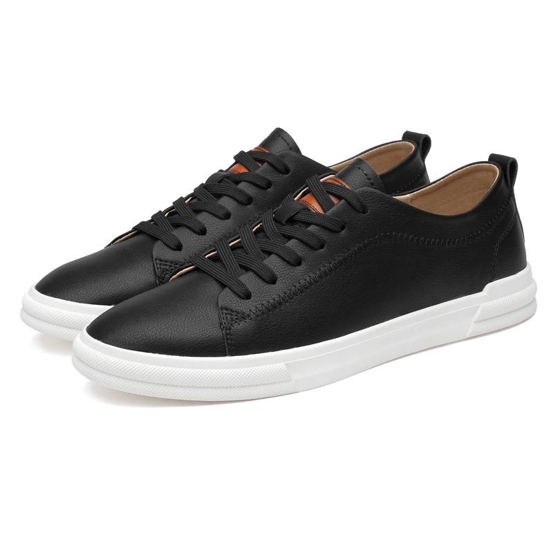 

Модные белые модные мужские кожаные кроссовки дышащие повседневные туфли-лоферы мужские вулканизированные туфли скейт-обувь мужские теннисные туфли мужские удобные 44 чёрный