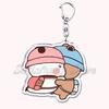 Cute Bubu Dudu Love Keychains Couple Bear Panda Acrylic Keyring for Accessories Bag Pendant Key Chain Jewelry Fans Lovers Gifts