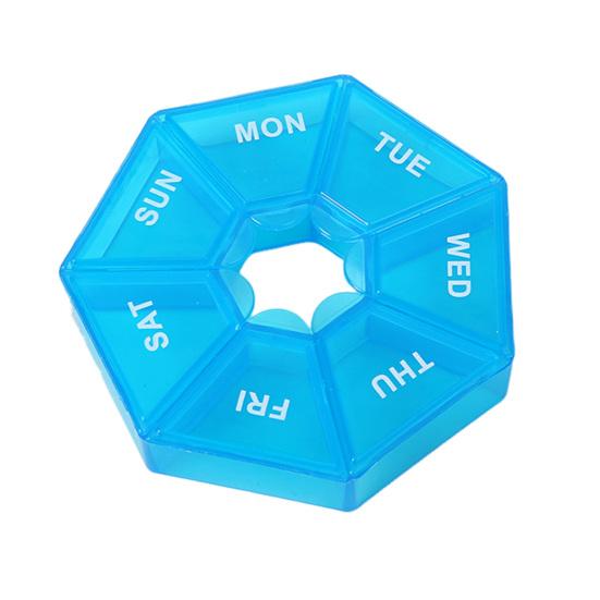 Weekly Pill Organizer with 7 Compartments Portable Travel Pill Case Once Daily Medication Dispenser Capsule Pill Management Storage Box