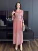 Issey Miyake Pleated Plus Size Luxurious Slimming Long Dress for Women