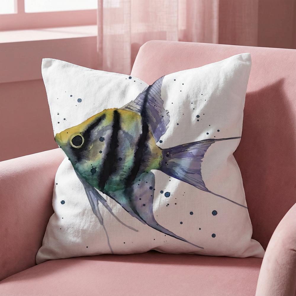 Sea Animal Turtle Coral Cushion Cover Multi-Scene Pillow Cover for Home & Car - Reversible, Soft & Durable for Daily Use