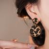 Retro Earrings Geometric Heart Leopard Print Earrings Light Luxury Earrings Fashion Accessories Gift For Women