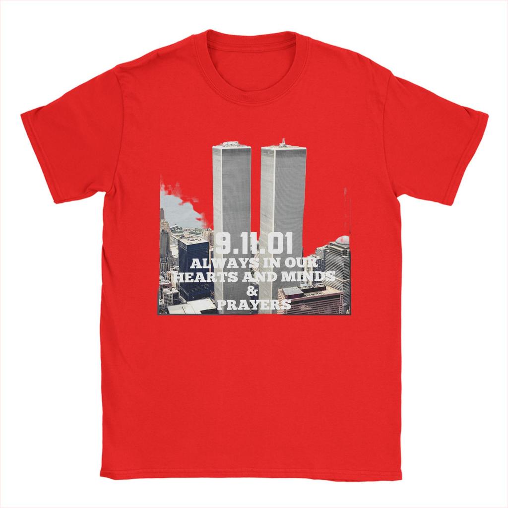 911 Anniversary Memorial Day T Shirt Men's  100% Cotton Fashion T-Shirt Never Forget Twin Towers  Tees Short Sleeve Clothes