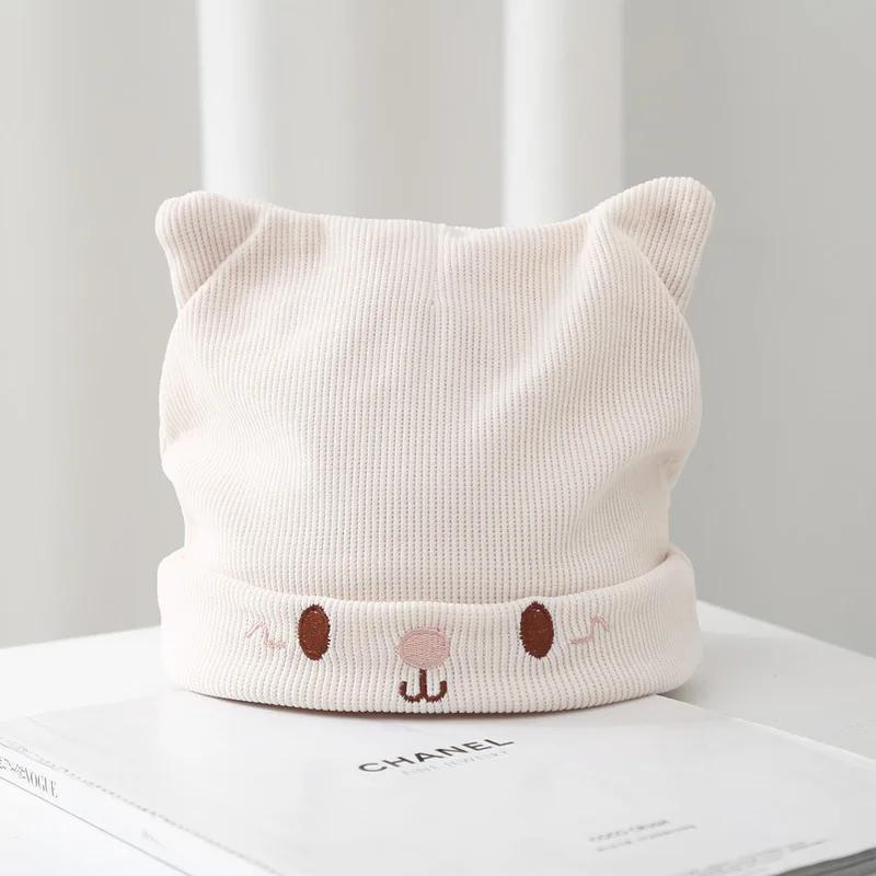 

Autumn and Winter Women s Knitted Beanie Cute and Cozy Slouchy Hat for Postpartum and Maternity Versatile and Warm 1PC бежевий