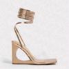 Sandalen Frauen 2024 Sommer Neue Mode Schmaler Riemen Damenschuhe Luxus Sexy Schnürung Offene Spitze Römische High Heels