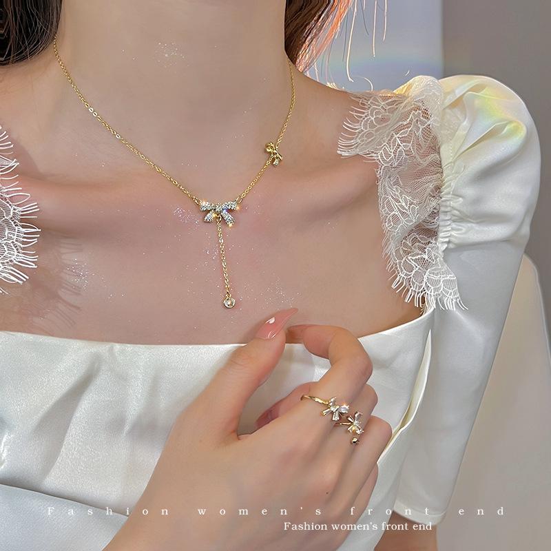 Butterfly Tassel Titanium Steel Necklace for Women - Luxury, Non-Fading, High-End Design Clavicle Chain