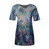 Women's Summer Casual V Neck Short Sleeve T-shirt Vintage Print Top