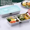 Stainless Steel Snack Containers with Lid 2 Compartment Lunch Box Food Storage Meal Prep Container for Outdoor Camping