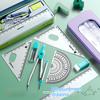 7Pcs/Set Student Compass Set School Mathematical Rulers Multi-Function Learning Professional Drawing Tool Girls Gifts Stationery