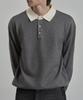 WORK ON BODY OFF Par Semi-Overfit Two-Tone Collar Knit [Gray]