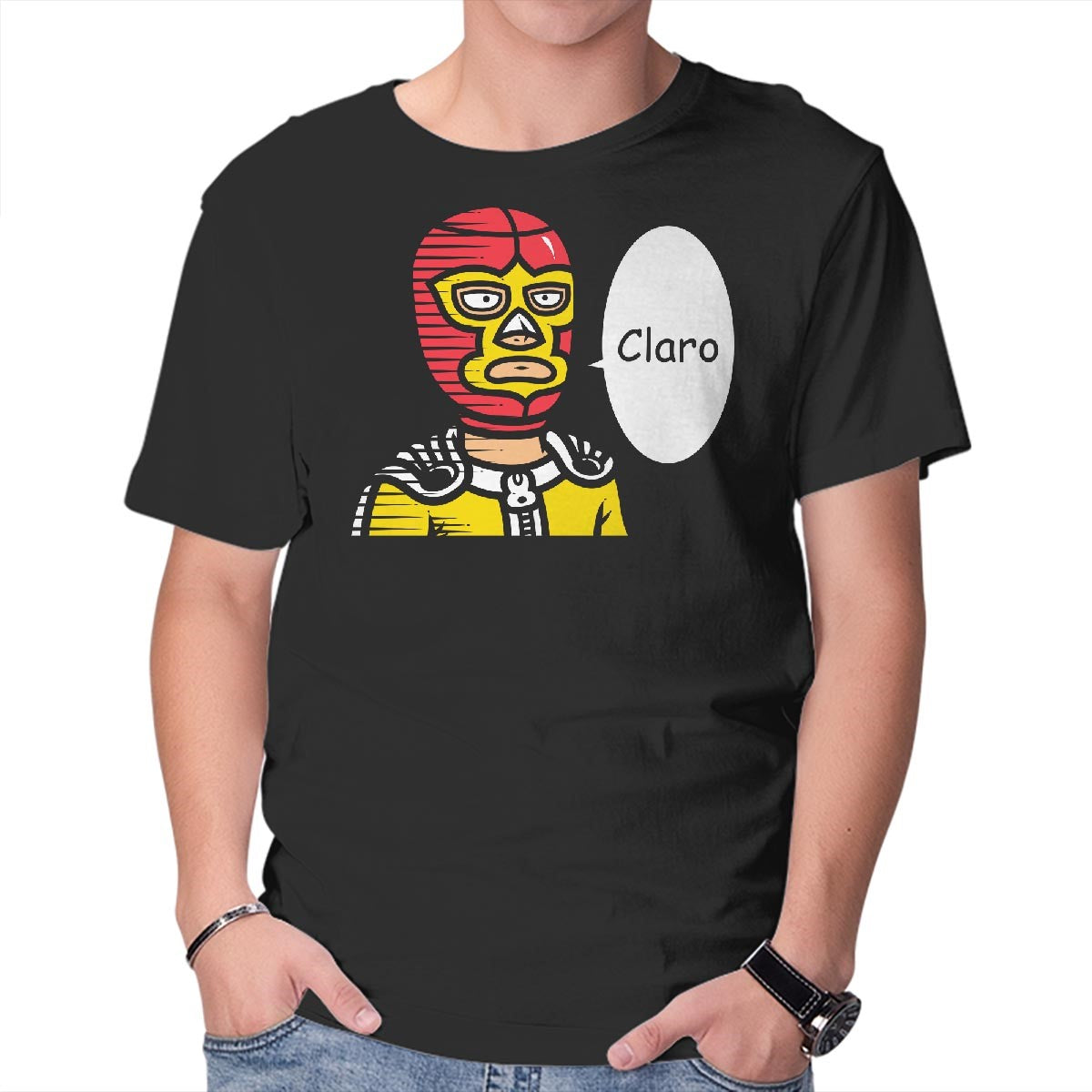 Unisex Crew Neck T-Shirt One Punch Macho Graphic Short Sleeve Casual Tee M