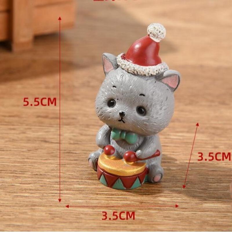 Micro Landscape Christmas Ornaments: Cute Santa Claus & Animal Tree Decorations Gift Box
