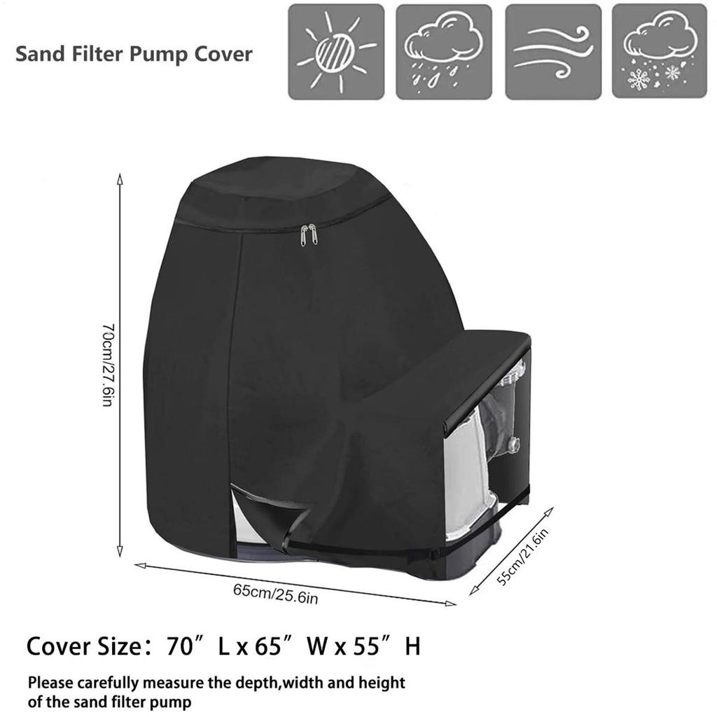 Pool Pump Cover Pool Pump Windproof Protection Waterproof Sand Filter Protective Cover for Outdoors Backyard Porch Garden