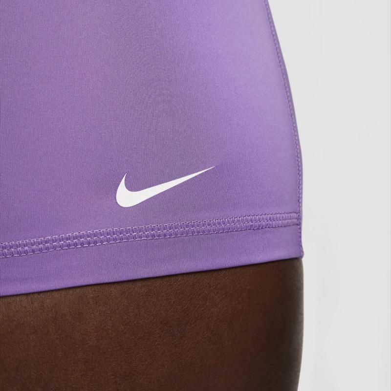 Nike Pro 3" Shorts Letter Brand Logo Print Slim Fit Sports Shorts Women Shorts Black Raspberry CZ9857-521