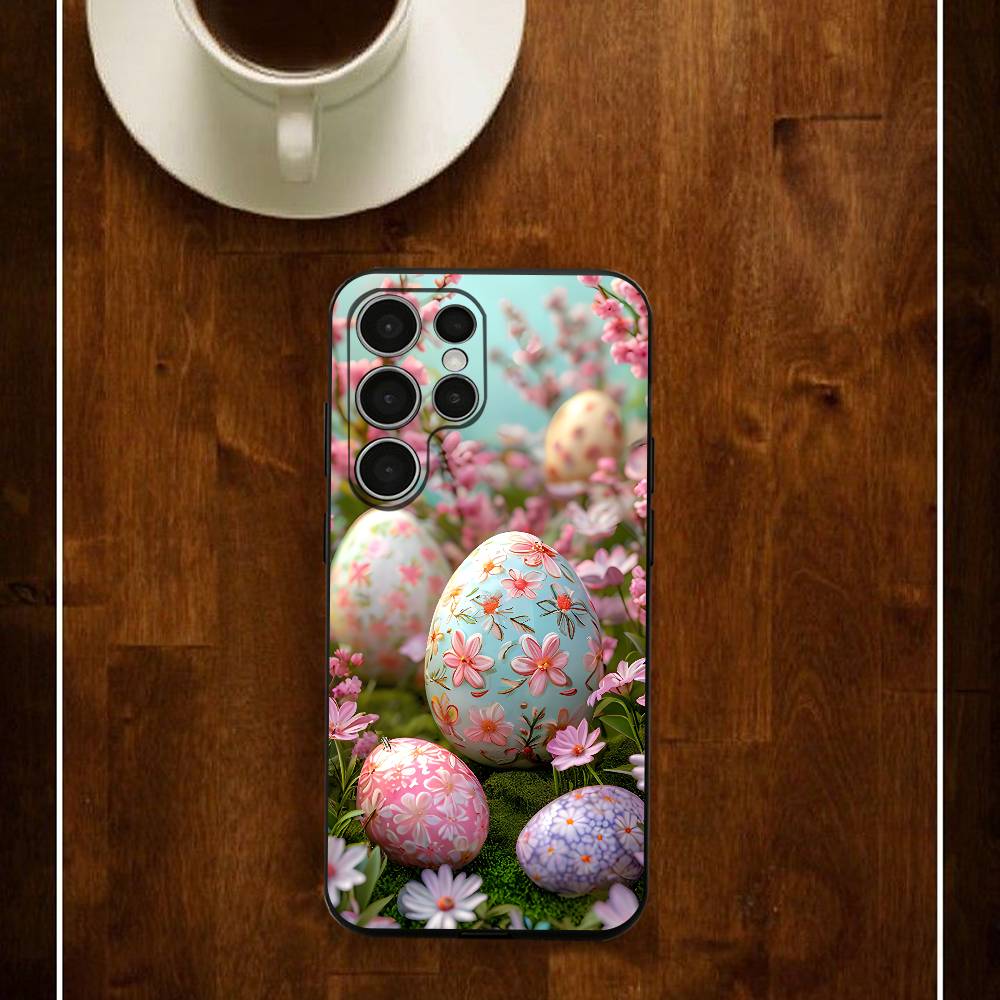 Happy Easter Phone Case For Samsung S24 25 23 22 21 20 Plus Ultra 5G Lite Shockproof Cover