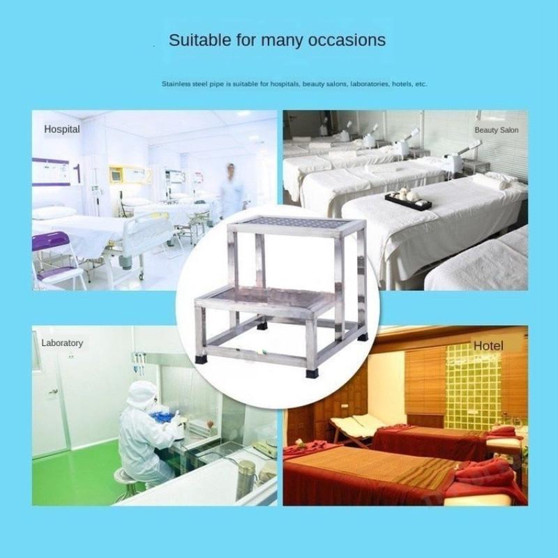 Hospital Small Staircase Step Stool Stainless Steel Single Double-layer Footstool Ladder Household Indoor Two-step Ladder