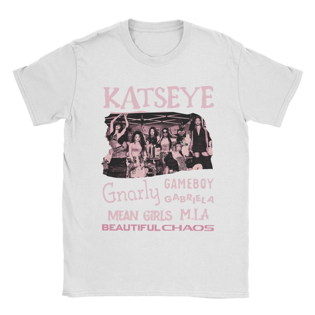 Casual Katseye Kpop Girl Group T-Shirt Men Crew Neck Cotton T Shirts  Short Sleeve Tee Shirt Printed Clothing