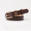 Womens Slim Faux Leather Belt With Alloy Pin Buckle Casual Chic Waistband Jeans Office Wear