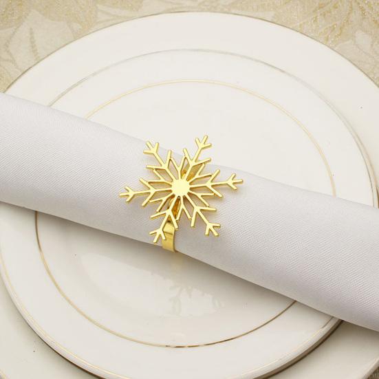 Serviette Ring Eco-friendly Anti-Fading Alloy Elegant Snowflake Serviette Holder Ring for Restaurant