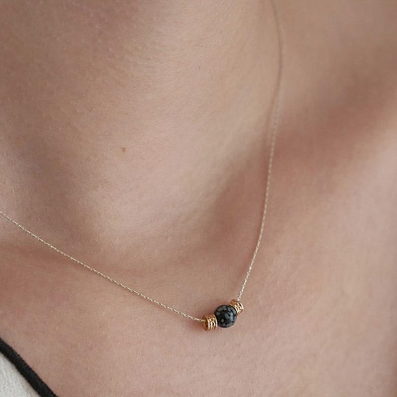 

OR D`OR Natural Stone Obsidian Necklace obsidian