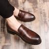 British Style Men High Quality PU Leather Loafers Men Casual Shoes Comfort Slip on Office Work Business Dating Loafers Formal Shoes Plus Size