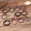 European and American ethnic wind alloy life tree hemp rope leather combination woven hand rope Amazon DIY men's bracelet