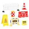 Mini Roadblock Set Miniature Highway Scene Accessories Miniature Barricades for Miniature House Decoration Role Play Education