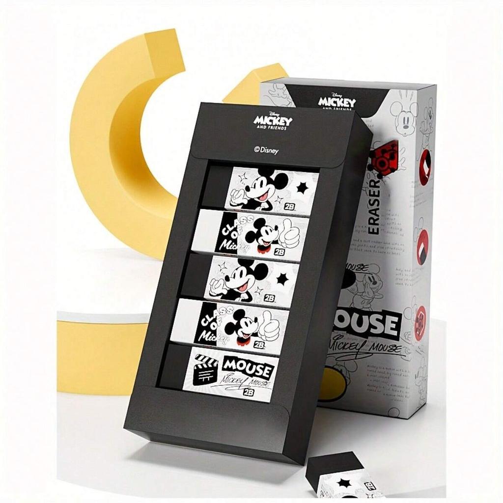 MINISO Zufälliger 1 Cartoon Mickey Radiergummi, Tragbar und Duftlos, Langlebiger und Leicht zu Reinigender Naturkautschuk, Perfektes Geschenk für Familie und Freunde