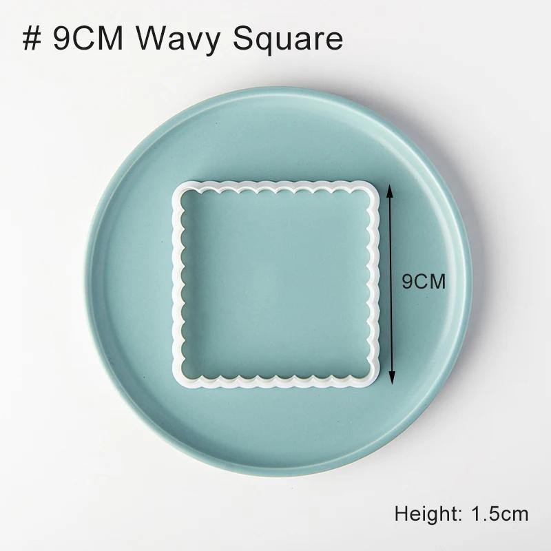 Square Arch Rectangle Cookie Cutter Mold Wavy Round Shaped Blessing Frame Fondant Cookie Cutting Die Baking Cake Decorating Tool