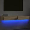 TV Cabinets with LED Lights 2 pcs Sonoma Oak 60 x 35 x 15.5 cm