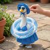 Summer Porch Goose Outfits Funny Goose Costume Set with Pool Float Swim Goggles Swinsuits Hawaiian Luau Style Bikini Set for Outdoor Patio Lawn Decor
