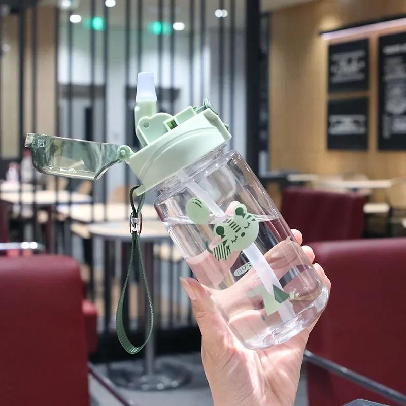 550ml Children Sippy Cup Water Bottles Creativity Cartoon Feeding featuring Straws and Lids Spill Proof Travel Size Toddlers Beverage Cups