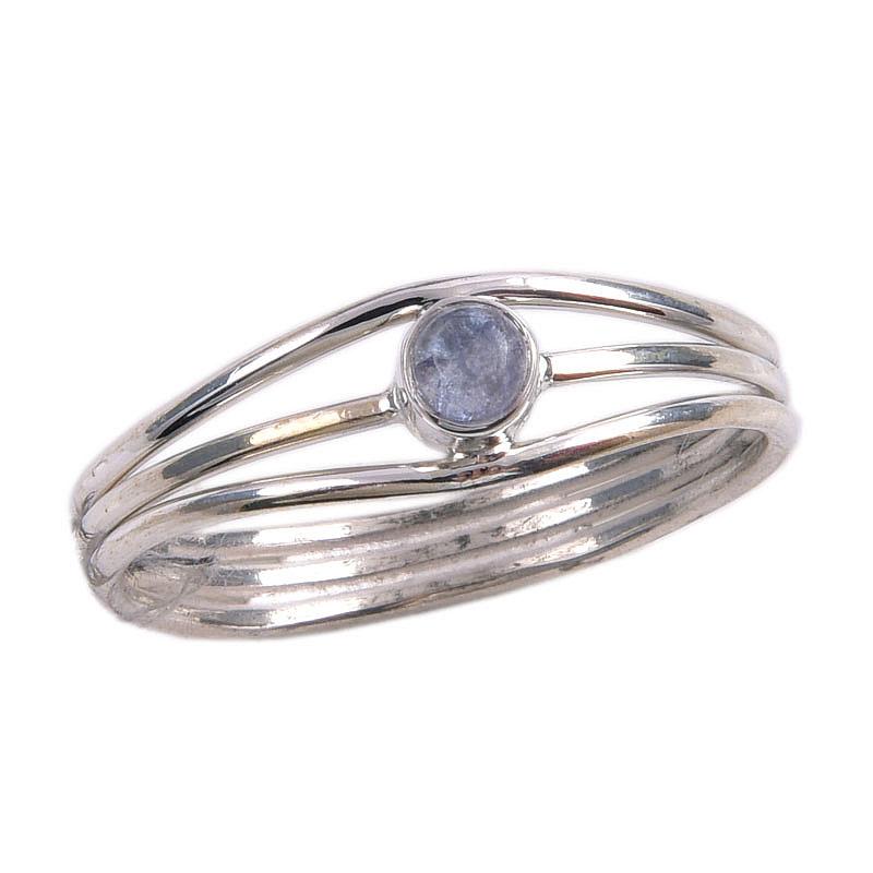 Natürlicher Tansanit Edelstein 925 Massiv Sterlingsilber Schmuck Ring Größe 9.5 M1J66