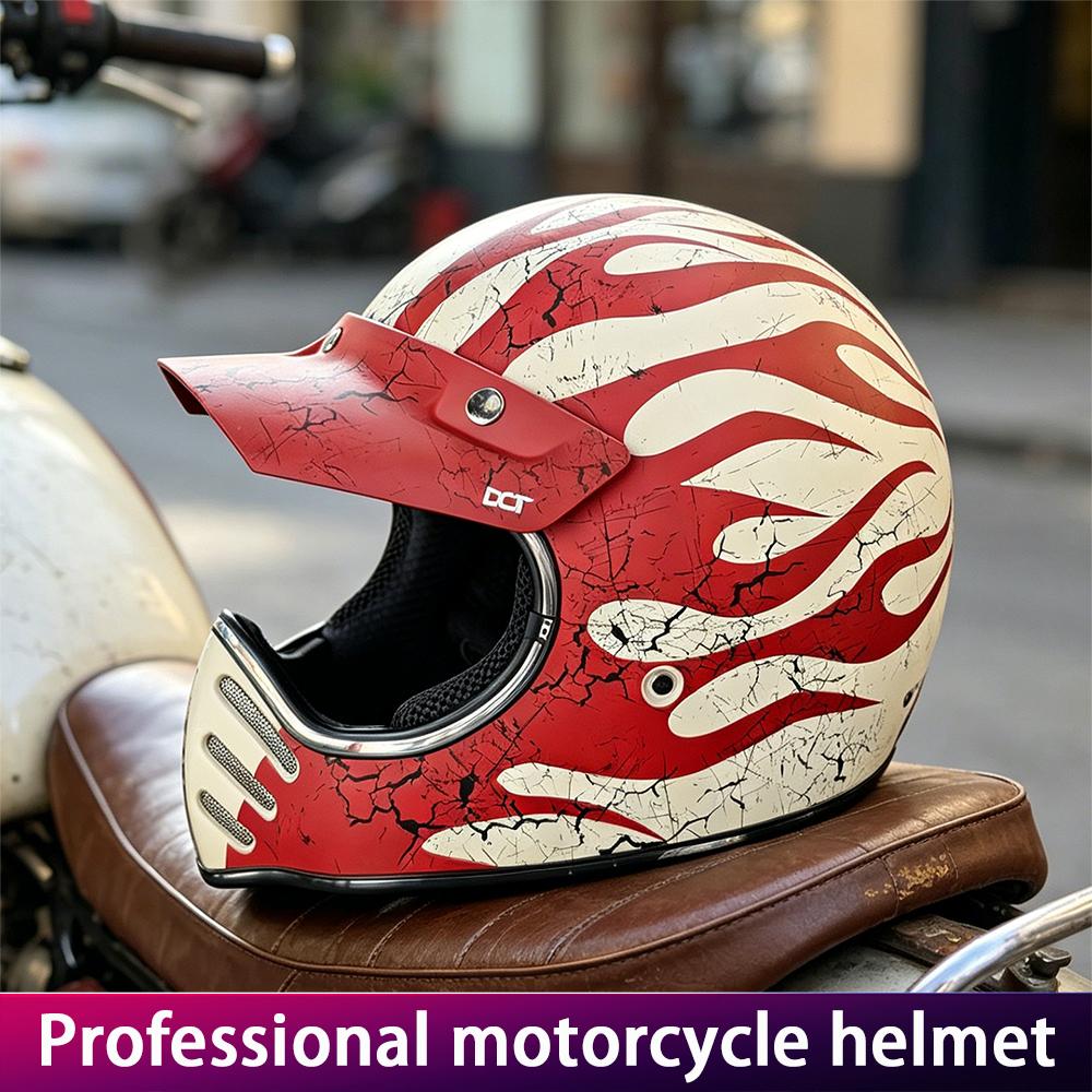 Motorcycle Helmet Hawk-billed Helmet Is Suitable for Off-road Vehicle Retro Cruise Tip Motorcycle Space Helmet.