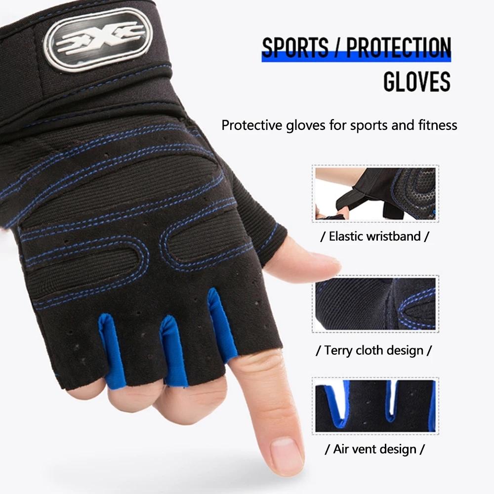Workout Gloves For Men Women Half Finger Glove With Wrist Wrap For Sport Weight Lifting Training Bicycle Motorcyclist Gym Glove