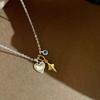 Removable love star light imitation green flash diamond pendant necklace 2025 new high-end collarbone chain