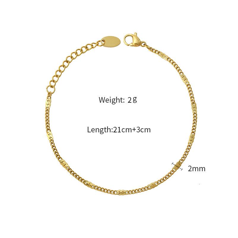 Girls' Simple Chain 316 Material Gold Necklace Fashionable Versatile Personalized Anklet Bracelet
