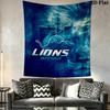 Detroit Lions Wall Tapestry Aesthetic Wall Hanging Printed Fabric Blanket Decorative Tapestries for Bedroom Living Room Home Decor