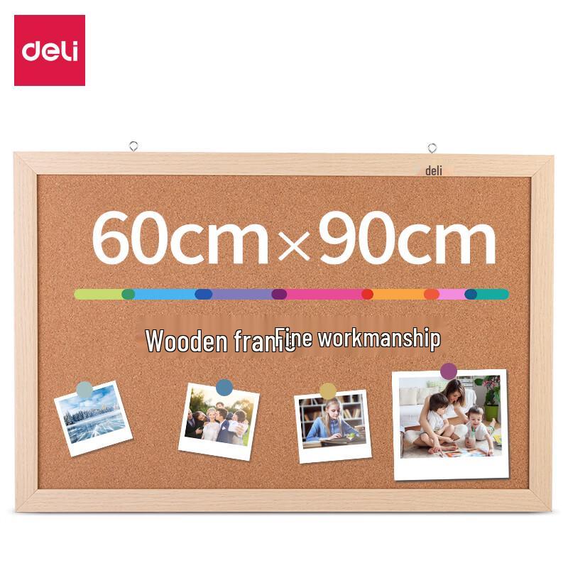 Deli MQ123 Double-Sided Cork Message Board