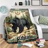 Black Bear In The Jungle Customize Your Name Outdoor Blanket Used For Chair Office Sofa Bed Camping Soft And Warm Giving Friends And Relatives