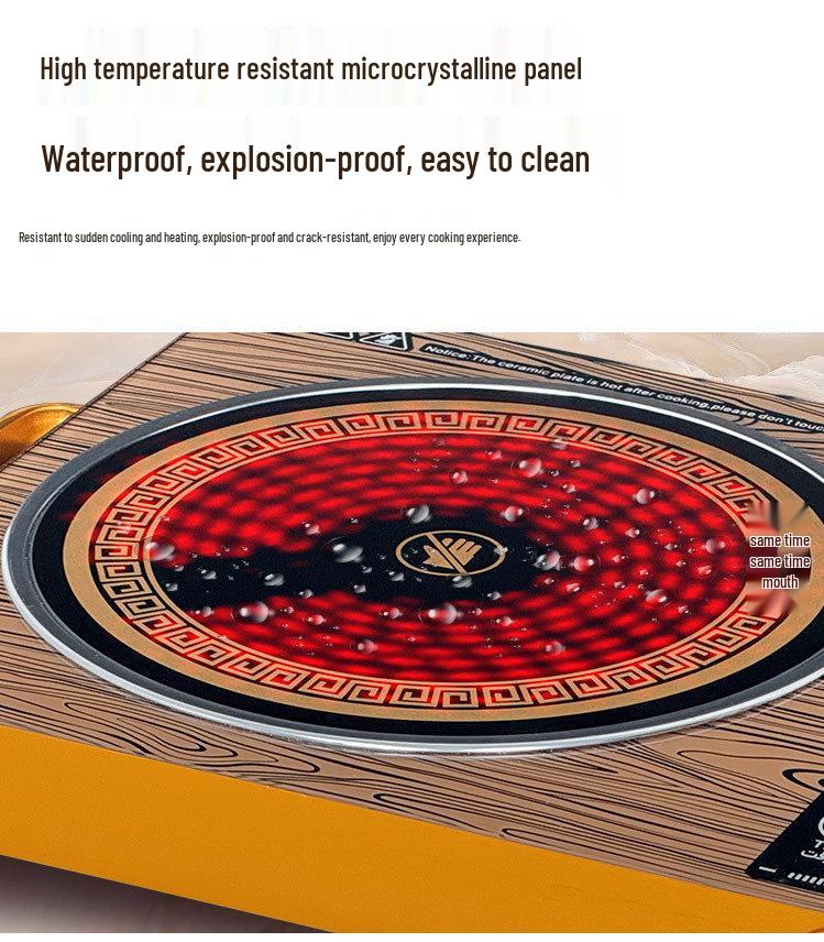 3500W Multifunctional Ceramic Induction Cooktop: High-Power, Adjustable Temperature for Stir-Fry, Grilling & Tea Heating