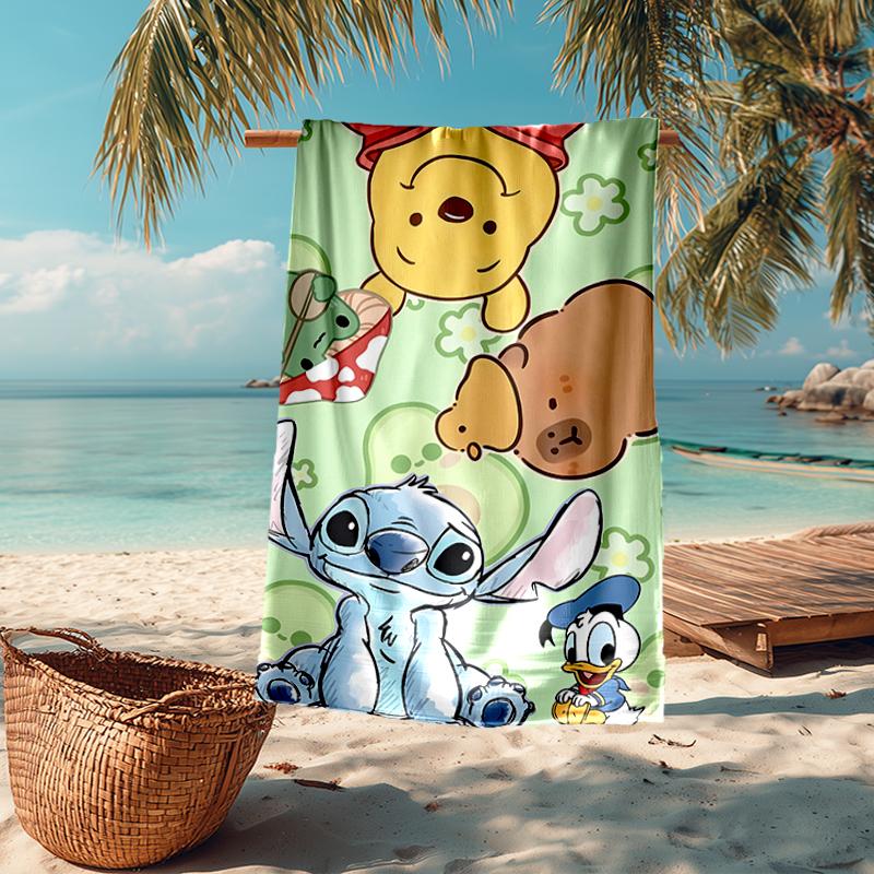 Ultra-Soft Beach Towel with Stitch Theme,Ideal for Pool - Camping, Diving - Perfect Travel Essential, Vibrant Beach Towel.