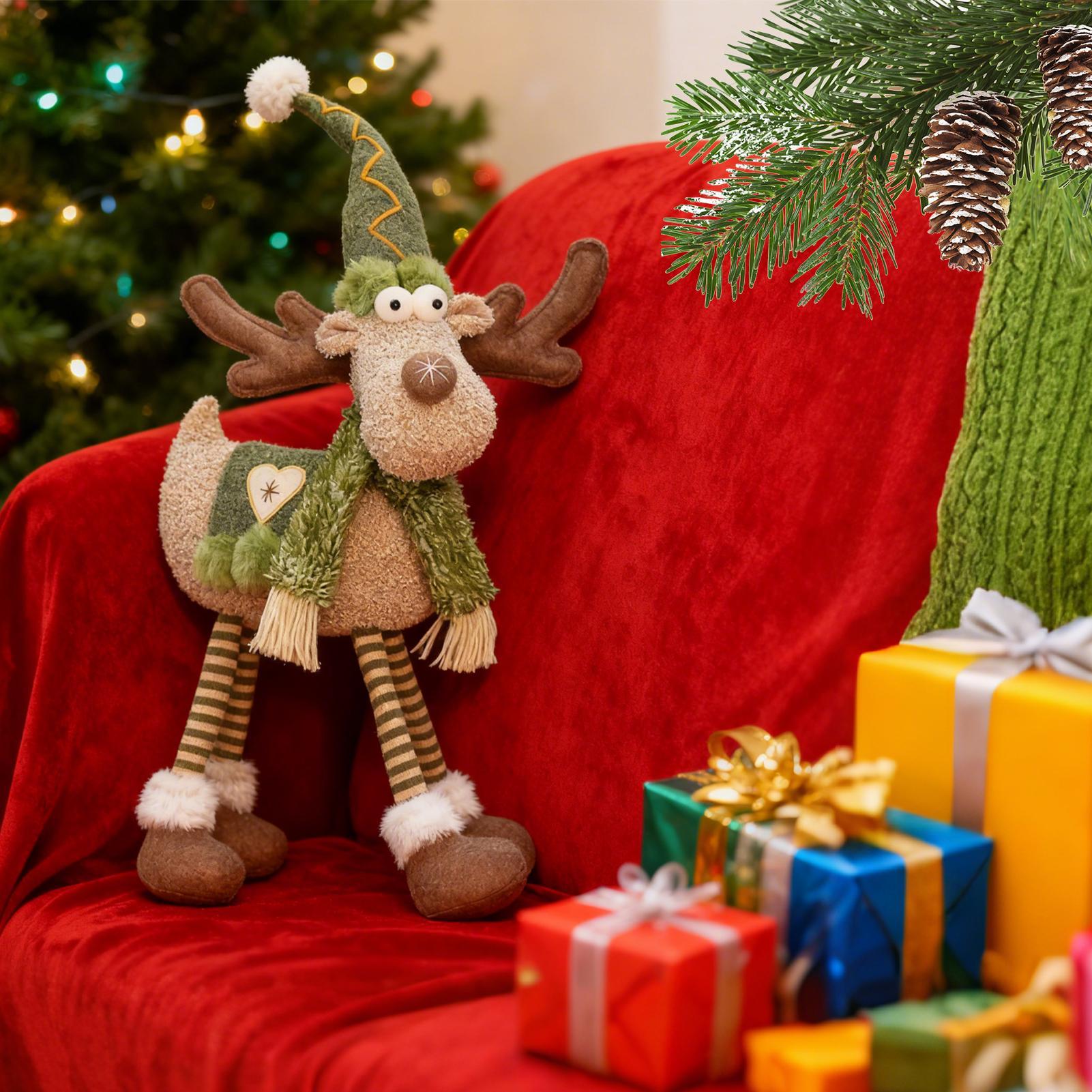 

Retractable Elk Doll Retractable Long Legs Christmas Fireplace Decor Tabletop Decorations Stuffed Doll For Window Party Hotel China Mainland