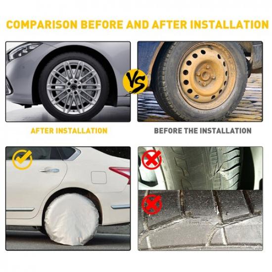 4PCS 30-32'' Waterproof Tire Covers Wheel&Tyre RV Trailer Camper Sun Protector