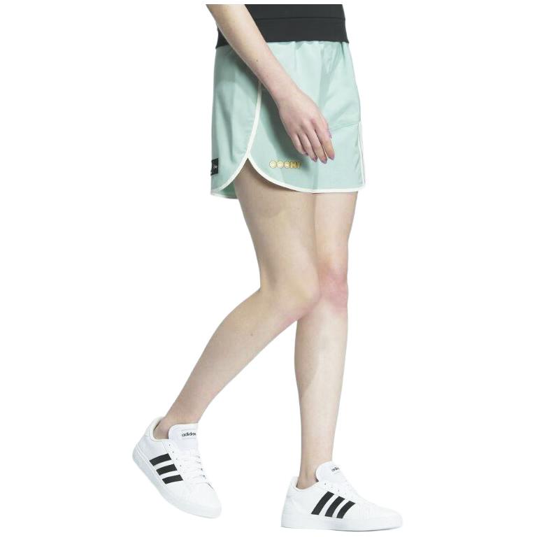 Adidas Neo Striped Elastic Breathable Casual Shorts Women Shorts Light-Green IS2779