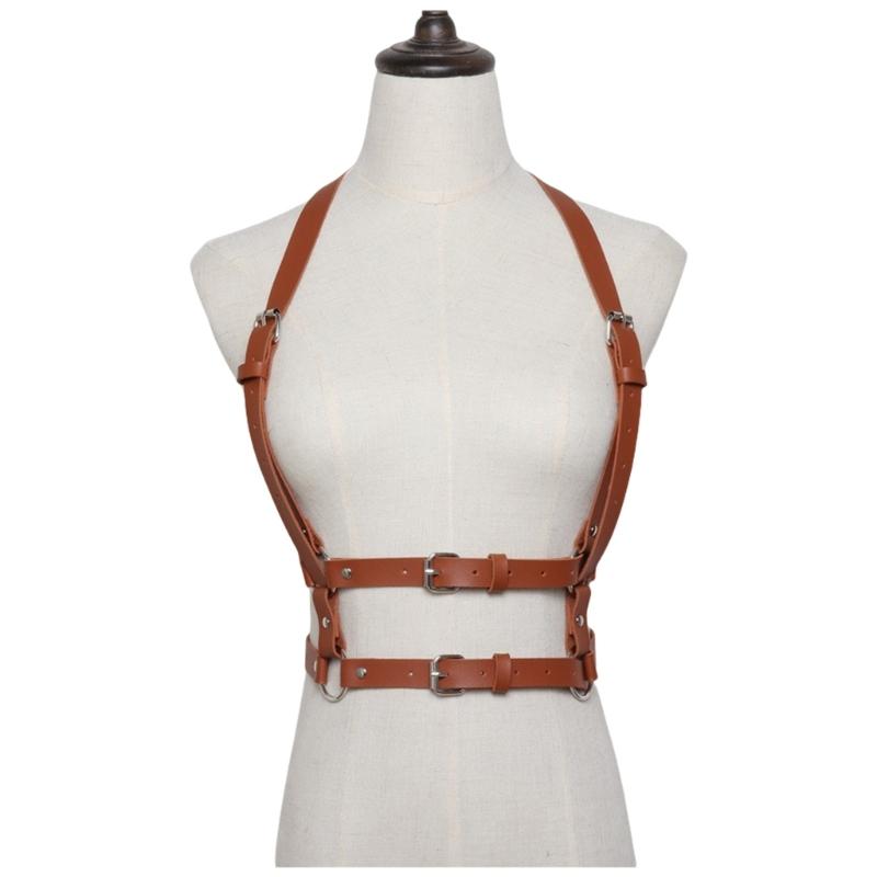 Пояс-шлейка Панк Шарм Тонкая Цепь Готика Гранж Пряжка Современный Пояс Цепь на Талию Ремень на Талию коричневый