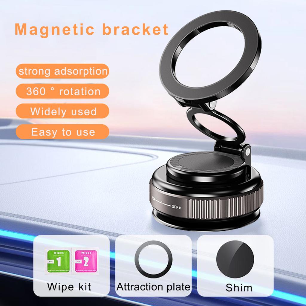 360 ° rotating magnetic car phone holder - suitable for strong suction on instrument panels, kitchens, gyms, bathrooms, showers,