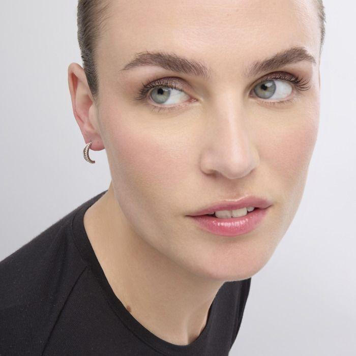 Boucles d'oreilles - LUXENTER - Makon - Argent rhodié - Zircone cubique - Longueur 14 mm