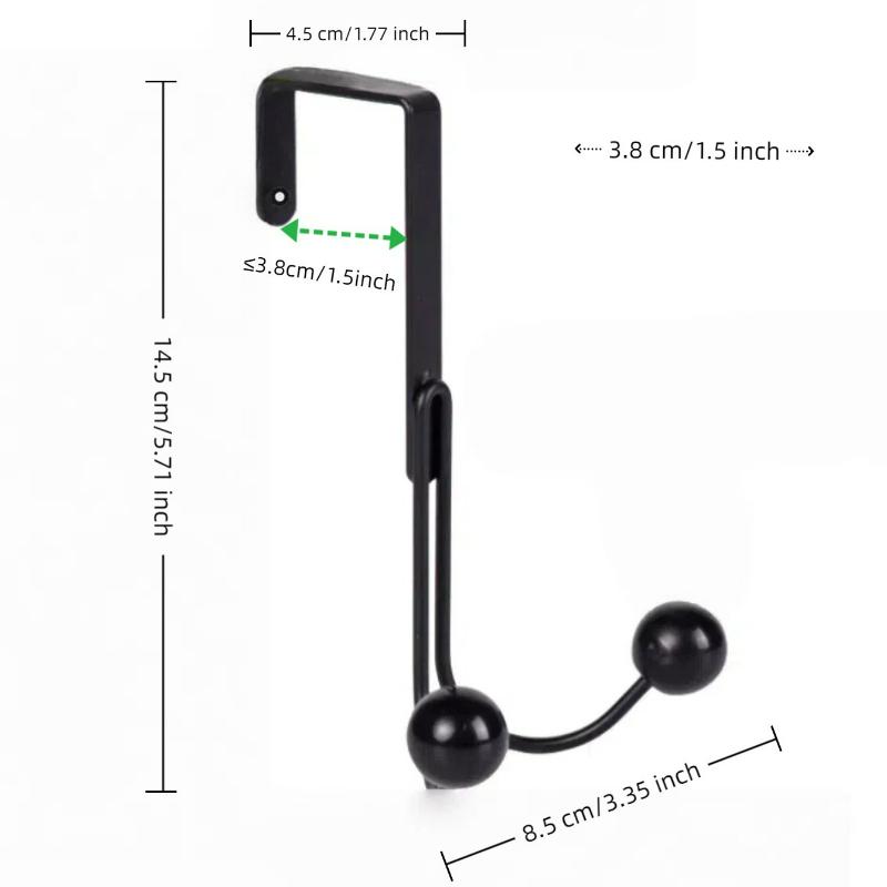 Iron Door Hanger 1pc No Nail Wardrobe Door Hangers, Metal Craft Coat Multi-Purpose Double-Ended Hanger